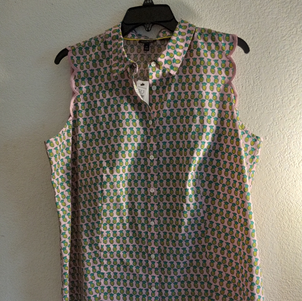 Talbot's Sleeveless Pineapple Shirt for Women